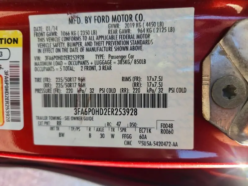2014 FORD FUSION SE  