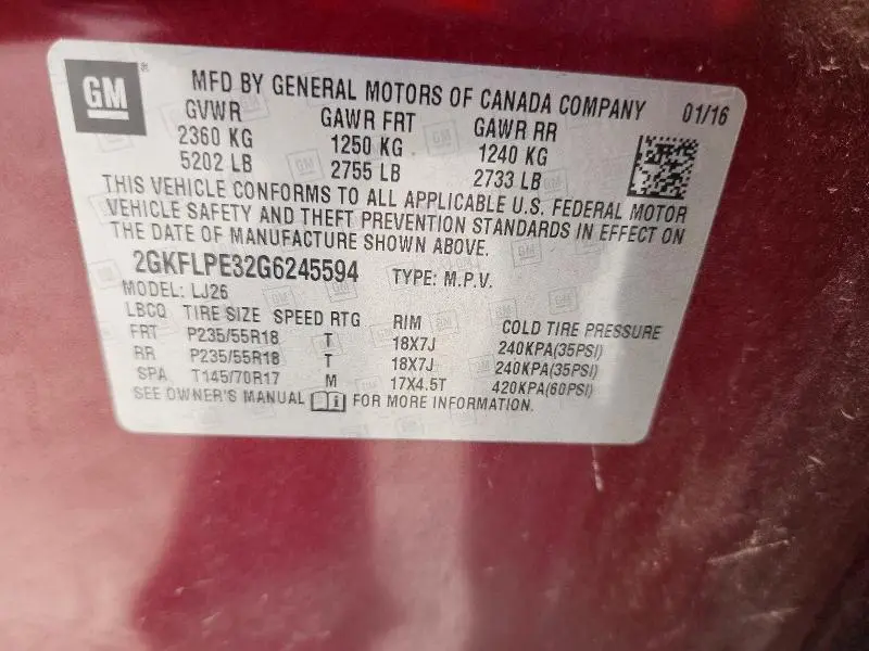 2016 GMC TERRAIN SLT  