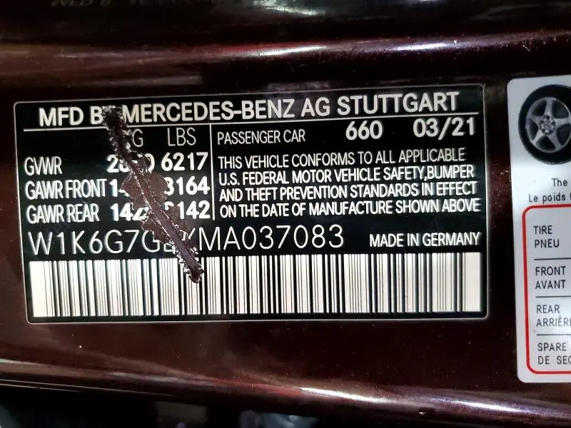 2021 MERCEDES-BENZ S 580 4MATIC  