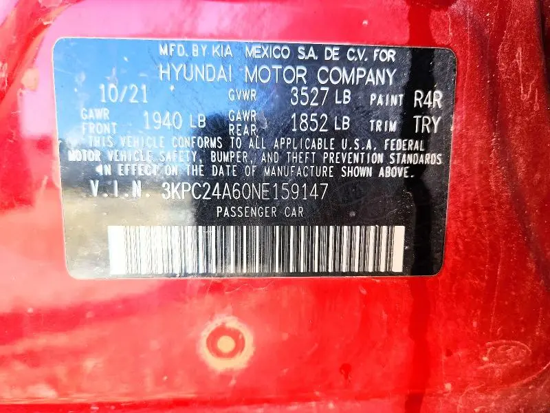 2022 HYUNDAI ACCENT SE  