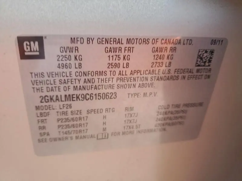 2012 GMC TERRAIN SLE  