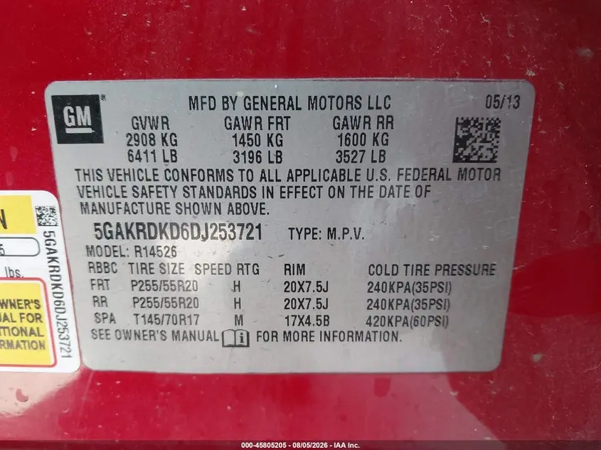 2013 BUICK ENCLAVE PREMIUM