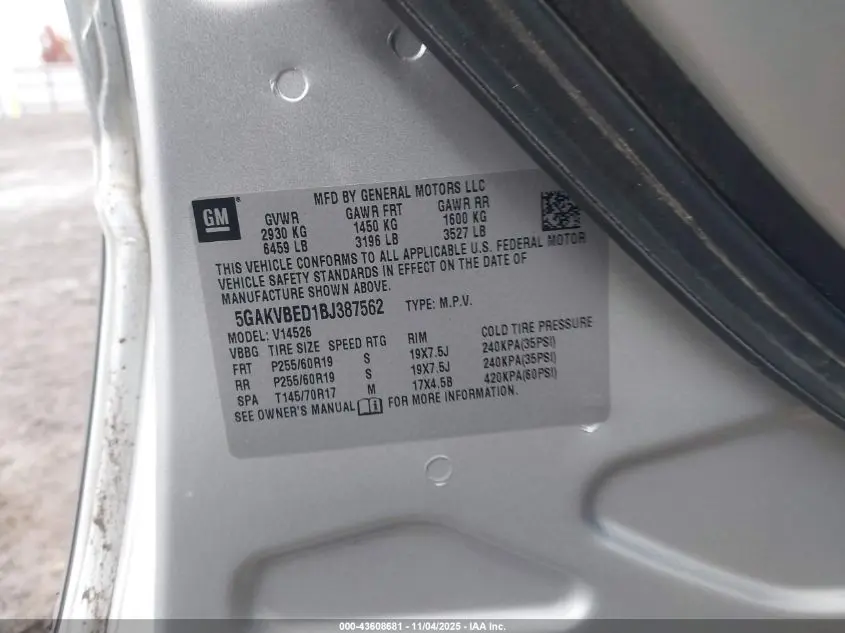 2011 BUICK ENCLAVE 1XL