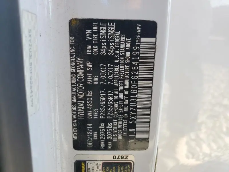 2015 HYUNDAI SANTA FE SPORT   