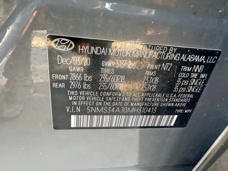 2021 HYUNDAI SANTA FE SEL  