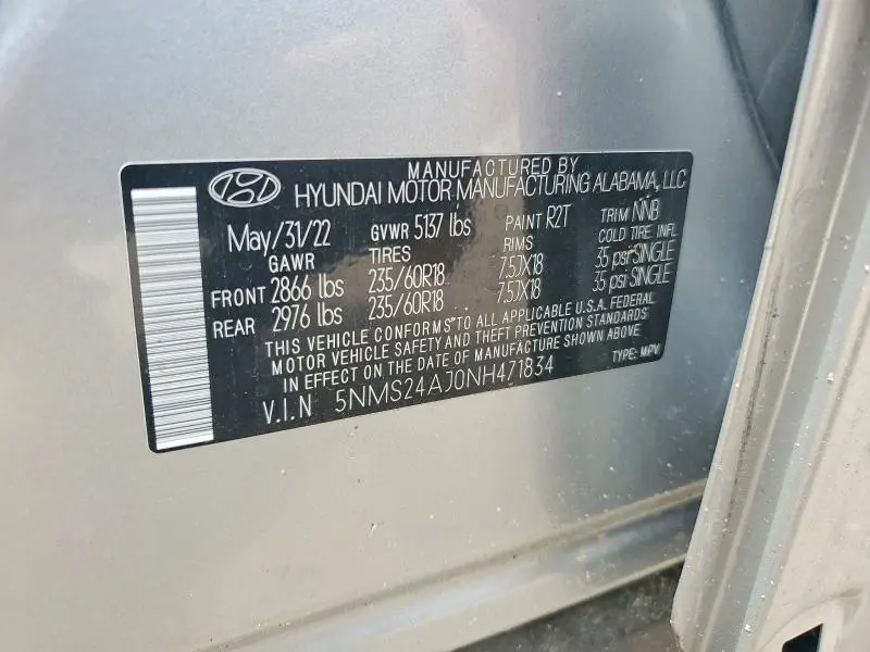 2022 HYUNDAI SANTA FE SEL  
