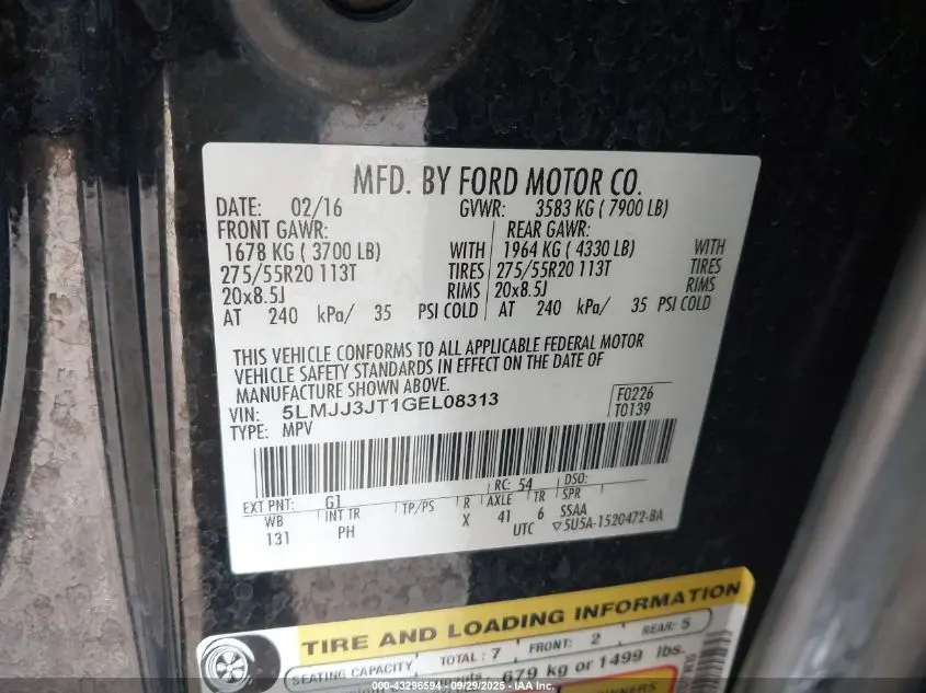 2016 LINCOLN NAVIGATOR L SELECT