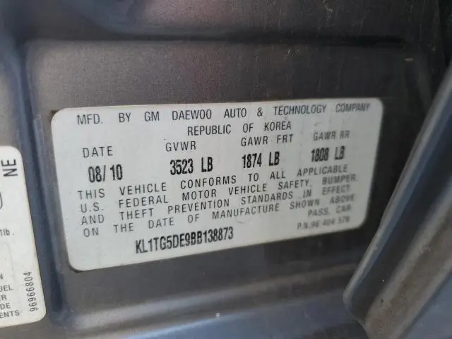 2011 CHEVROLET AVEO LT  