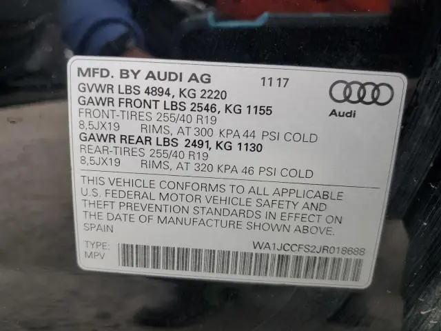 2018 AUDI Q3 PREMIUM PLUS  