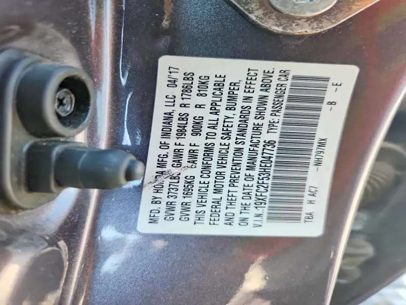 2017 HONDA CIVIC LX  