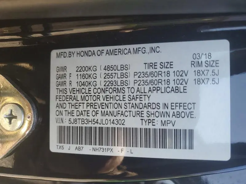2018 ACURA RDX TECHNOLOGY  