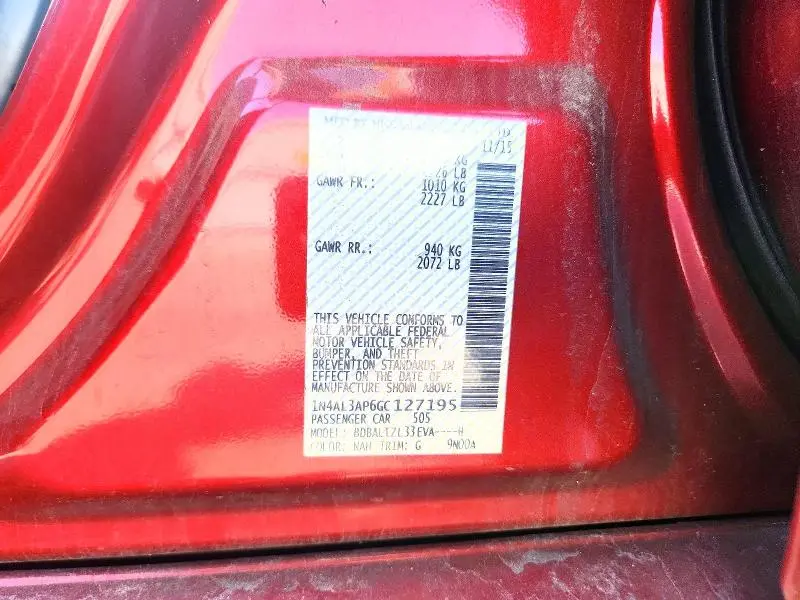 2016 NISSAN ALTIMA 2.5   