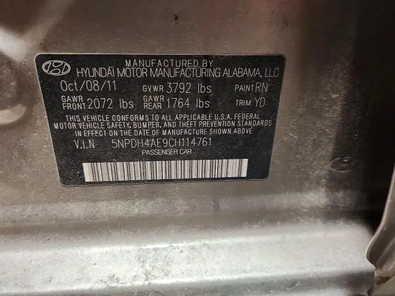2012 HYUNDAI ELANTRA LIMITED  