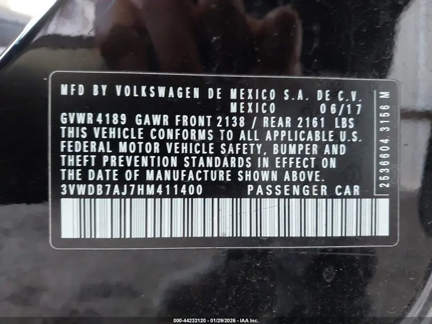 2017 VOLKSWAGEN JETTA 1.4T SE