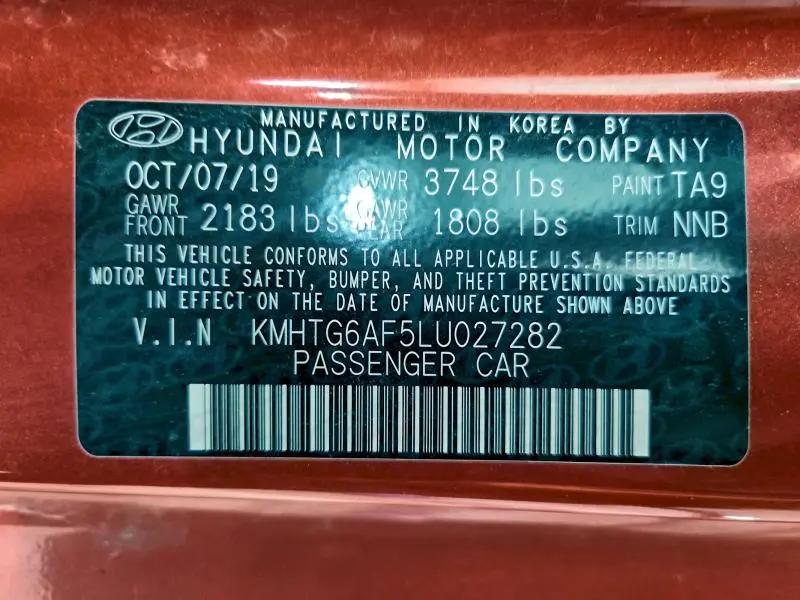 2020 HYUNDAI VELOSTER BASE  