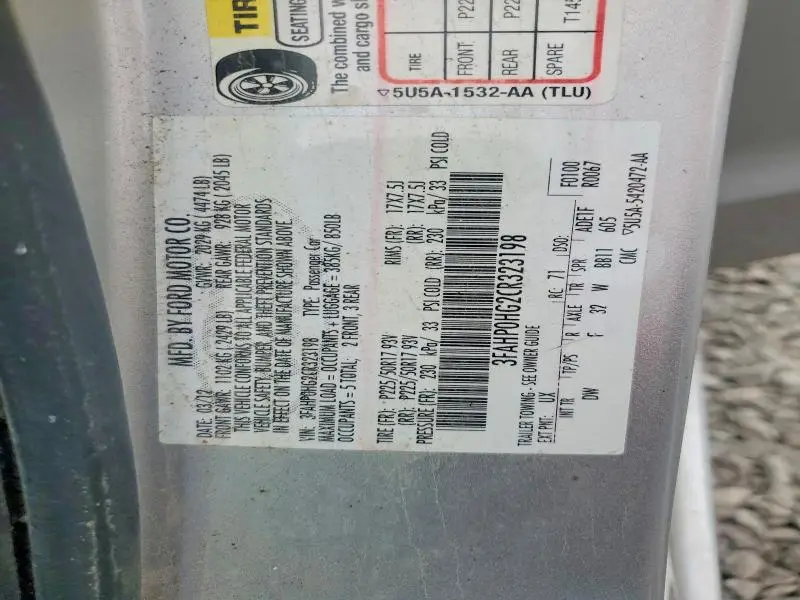 2012 FORD FUSION SE  