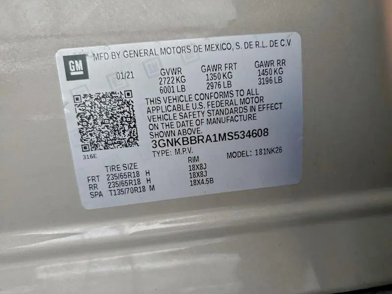 2021 CHEVROLET BLAZER 1LT  