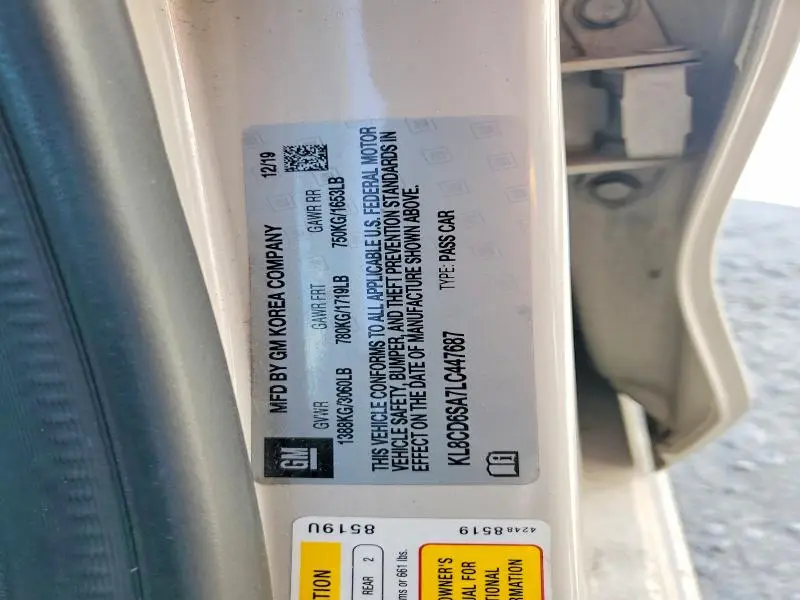 2020 CHEVROLET SPARK 1LT  