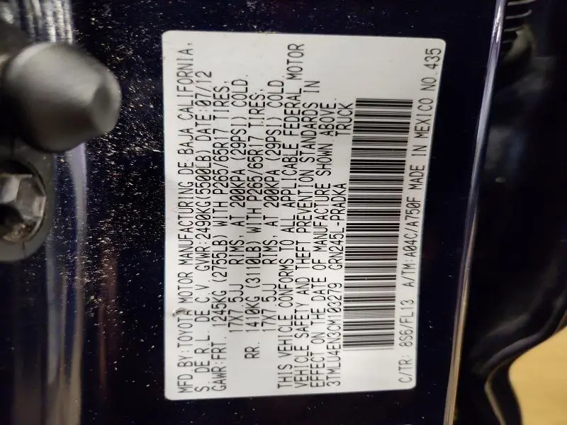 2012 TOYOTA TACOMA V6  