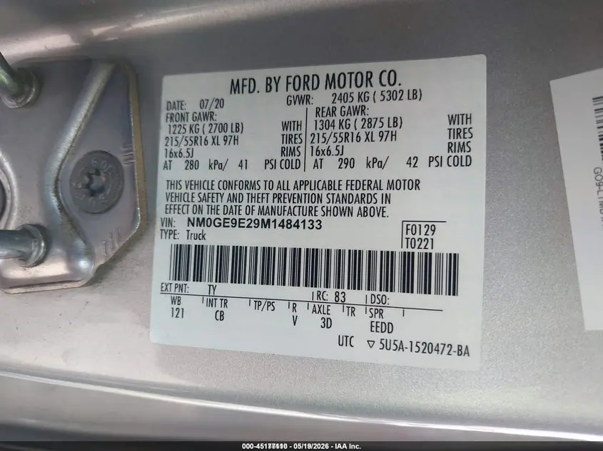 2021 FORD TRANSIT CONNECT XL PASSENGER