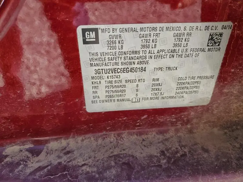 2014 GMC SIERRA K1500 SLT  