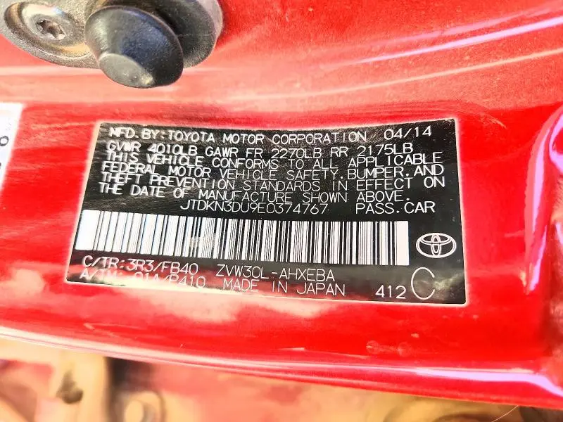 2014 TOYOTA PRIUS TWO  