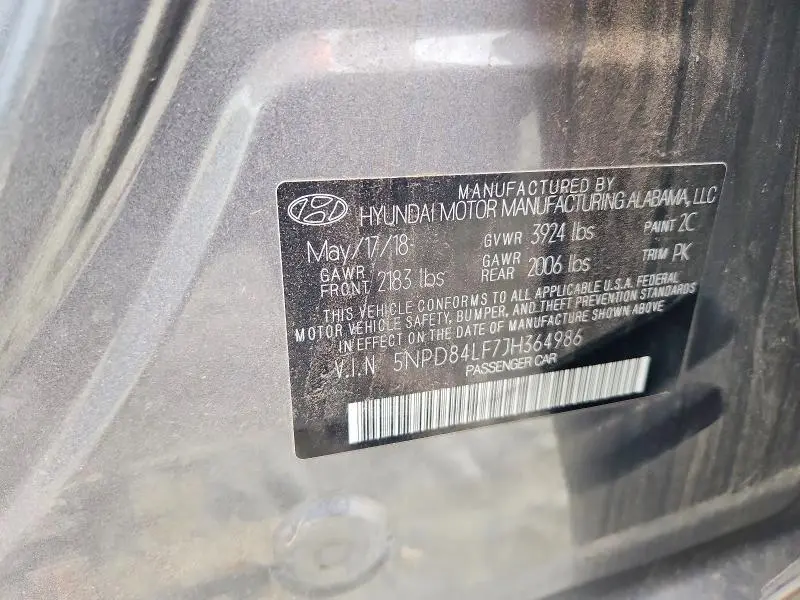 2018 HYUNDAI ELANTRA SEL  