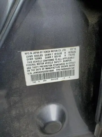 2016 HONDA FIT LX  