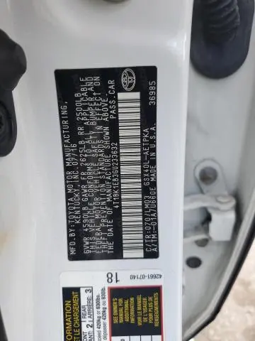 2016 TOYOTA AVALON XLE