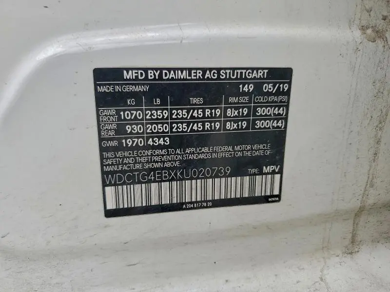 2019 MERCEDES-BENZ GLA 250  