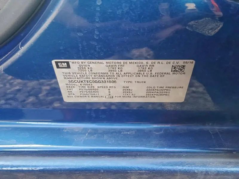 2016 CHEVROLET SILVERADO K1500 HIGH COUNTRY  