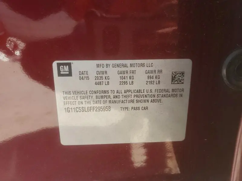 2015 CHEVROLET MALIBU 1LT  