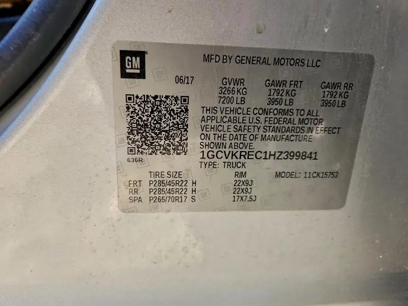 2017 CHEVROLET SILVERADO K1500 LT  