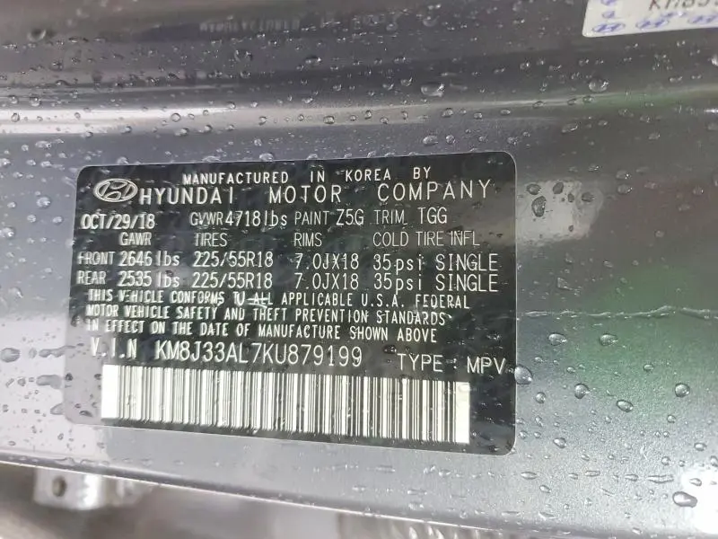 2019 HYUNDAI TUCSON SEL  