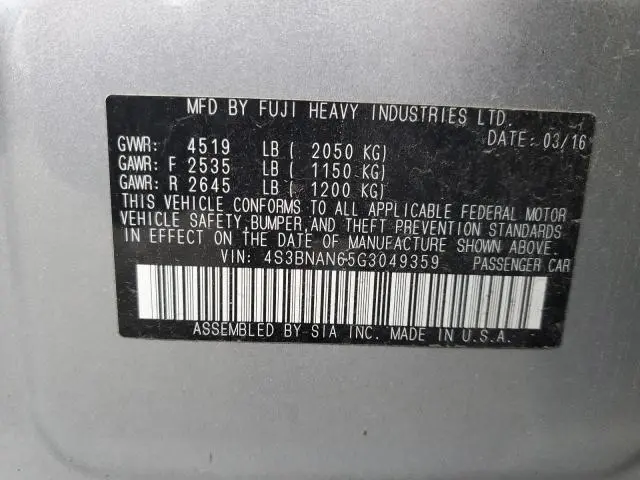 2016 SUBARU LEGACY 2.5I LIMITED  