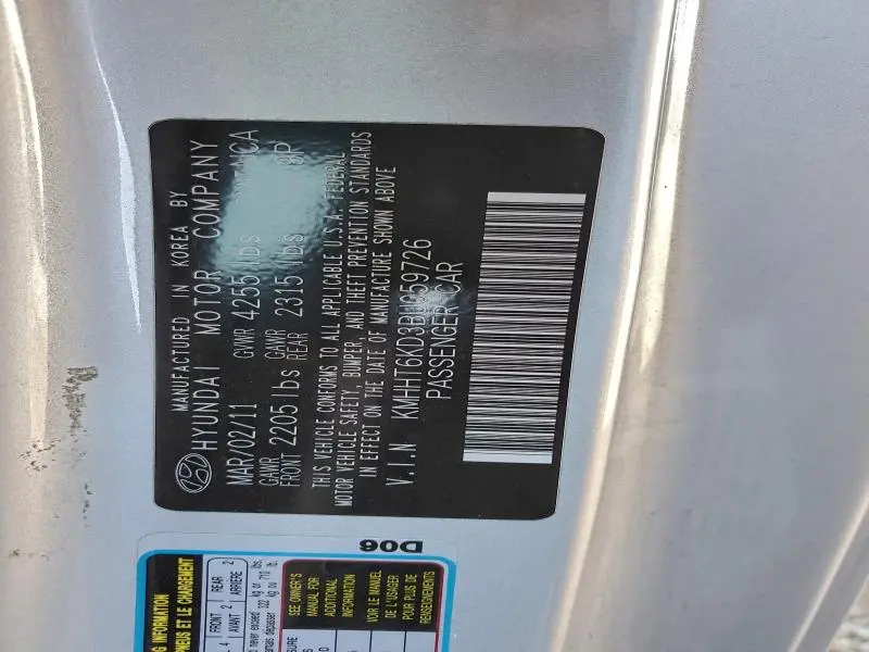 2011 HYUNDAI GENESIS COUPE 2.0T  