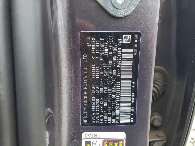 2018 HONDA CLARITY TOURING  