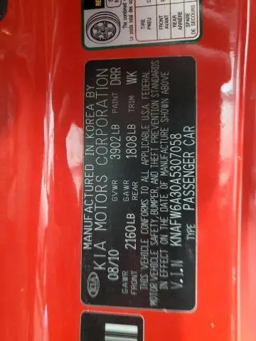2010 KIA FORTE SX  
