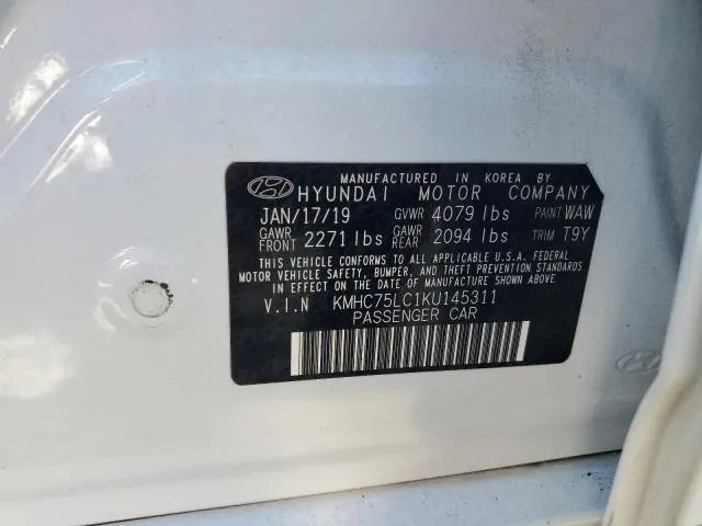 2019 HYUNDAI IONIQ SEL  