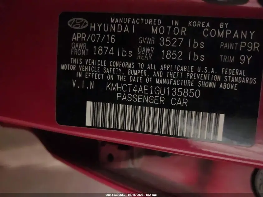 2016 HYUNDAI ACCENT SE