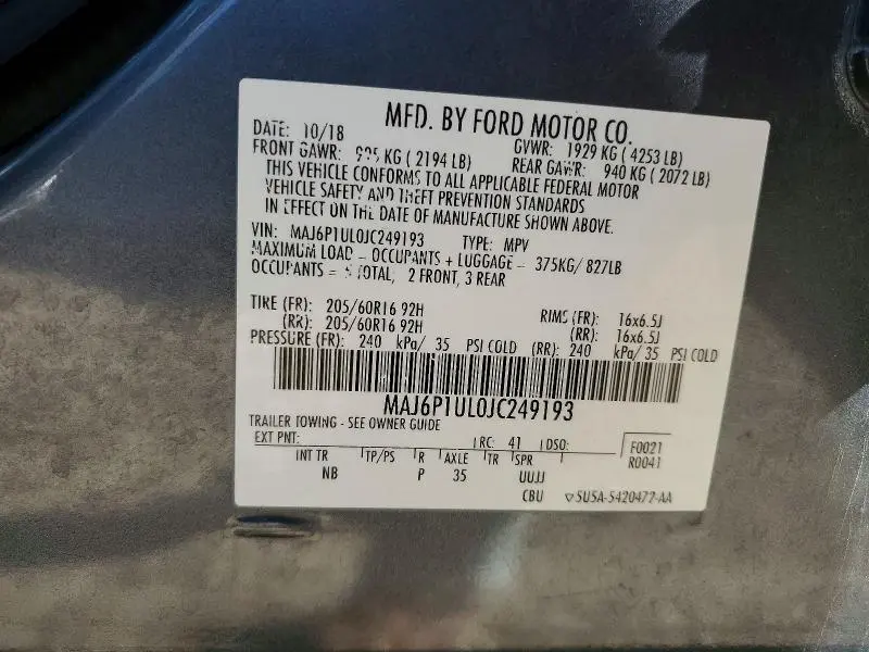 2018 FORD ECOSPORT SE  