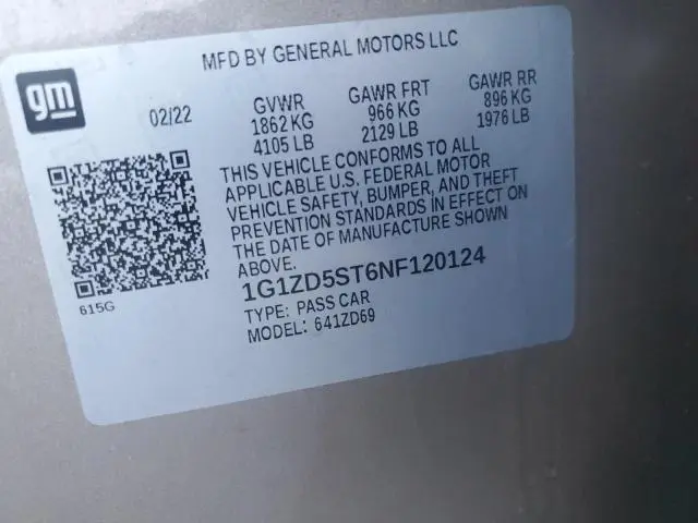 2022 CHEVROLET MALIBU LT  