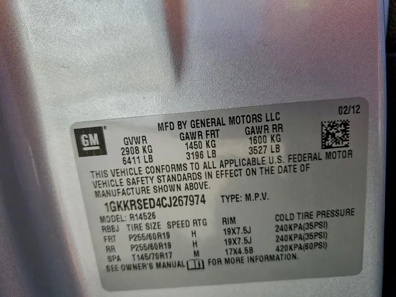 2012 GMC ACADIA SLT-2  