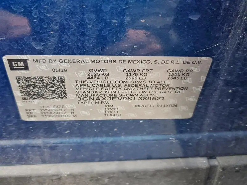 2019 CHEVROLET EQUINOX LT  