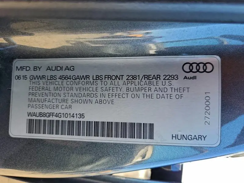 2016 AUDI A3 PREMIUM  