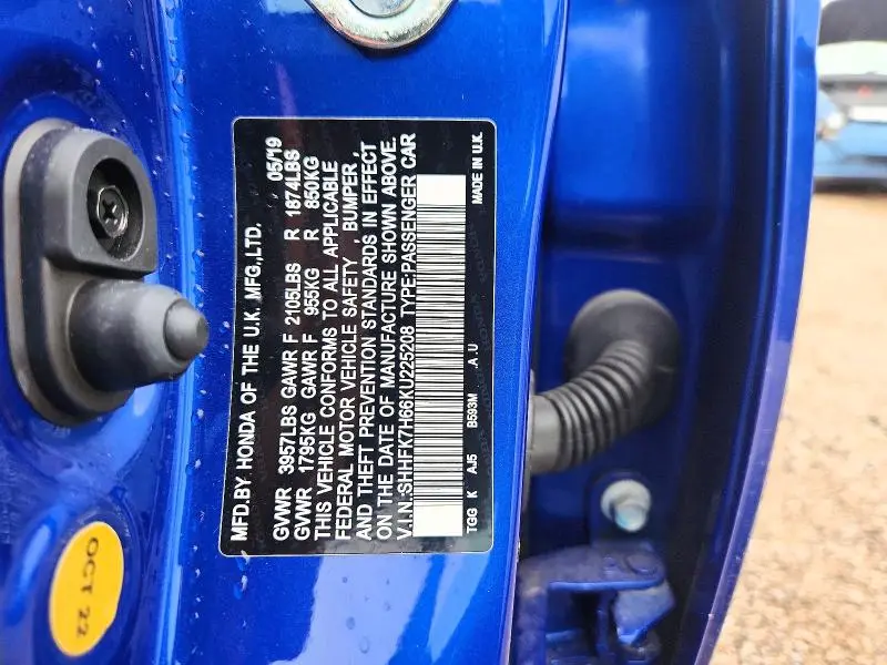2019 HONDA CIVIC EX  