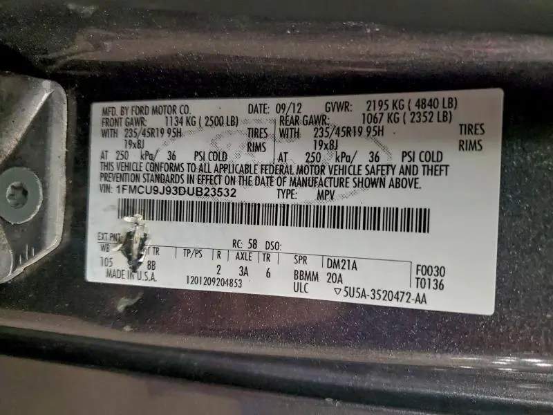 2013 FORD ESCAPE TITANIUM  