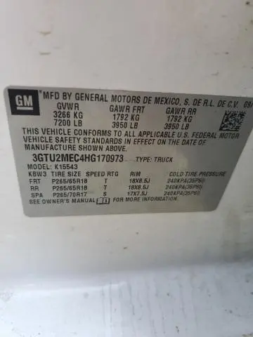 2017 GMC SIERRA K1500 SLE  