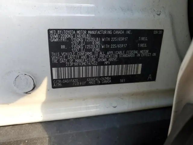 2021 TOYOTA RAV4 XLE  