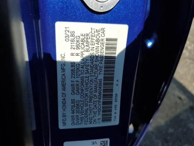 2021 HONDA ACCORD SPORT SE  